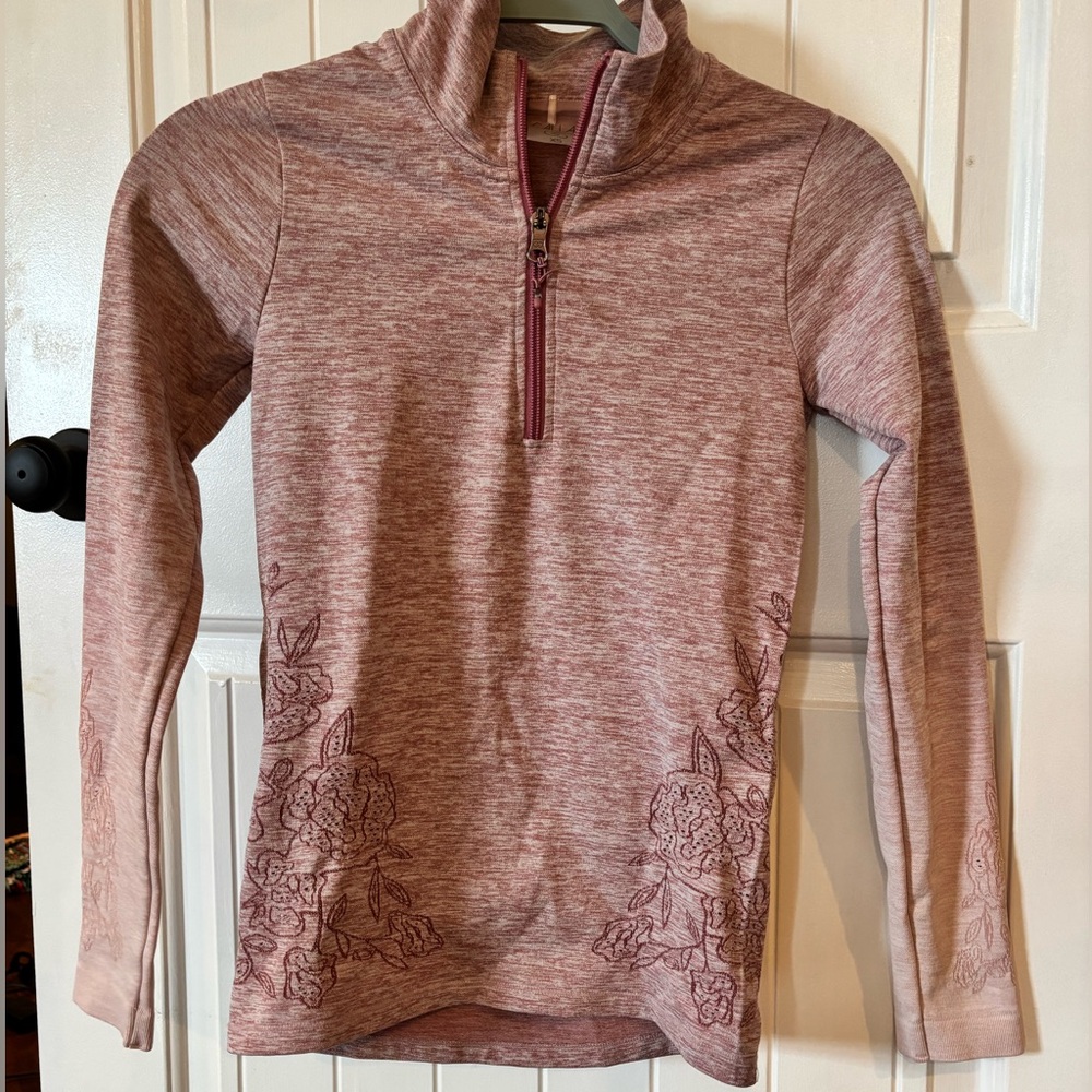 Calia by Carrie Underwood Pink Floral Quarter Zip